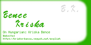 bence kriska business card